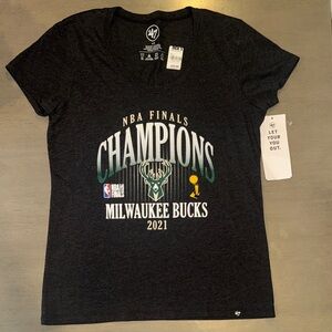 47 Brand Black Milwaukee Bucks Champions Tee